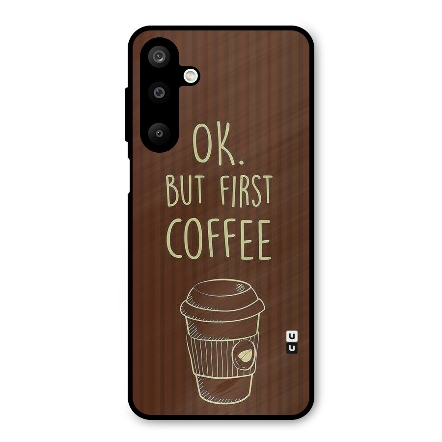 Coffee Stripes Metal Back Case for Galaxy M16