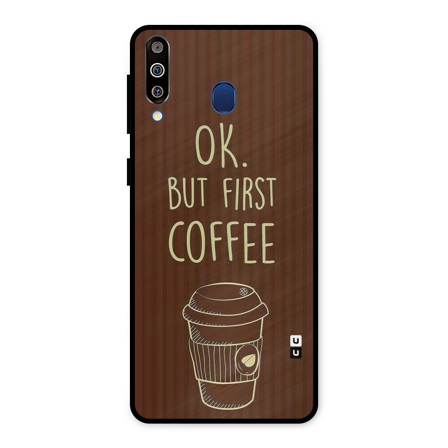 Coffee Stripes Metal Back Case for Galaxy M30