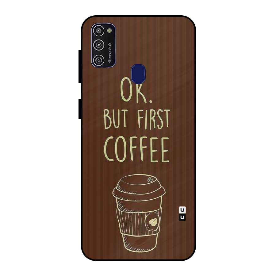 Coffee Stripes Metal Back Case for Galaxy M30s