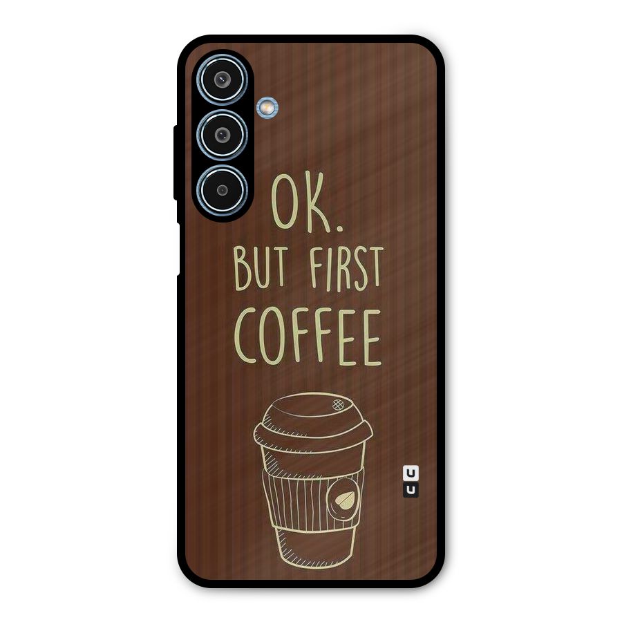 Coffee Stripes Metal Back Case for Galaxy M35