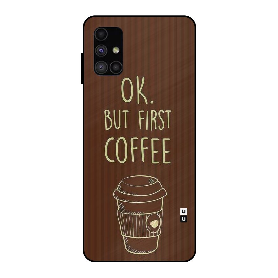 Coffee Stripes Metal Back Case for Galaxy M51