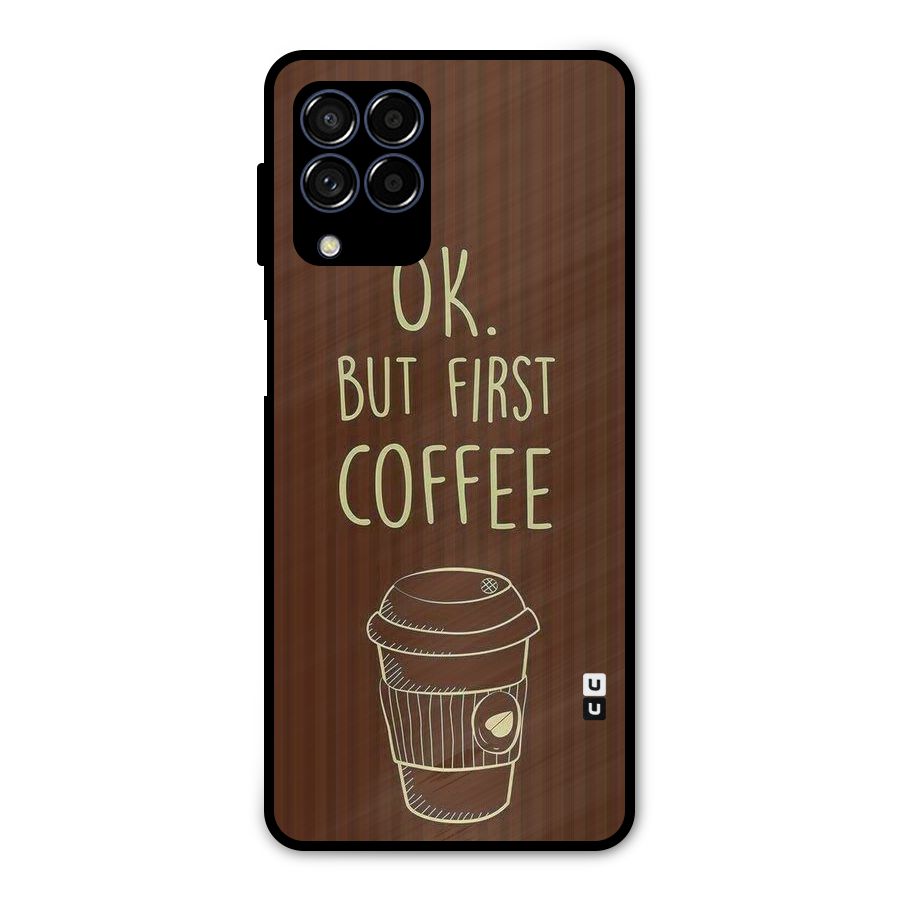 Coffee Stripes Metal Back Case for Galaxy M53 5G