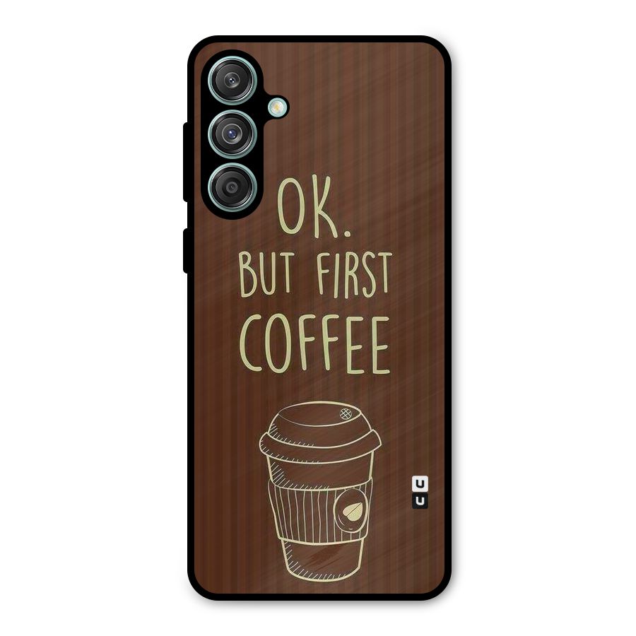 Coffee Stripes Metal Back Case for Galaxy M55 5G