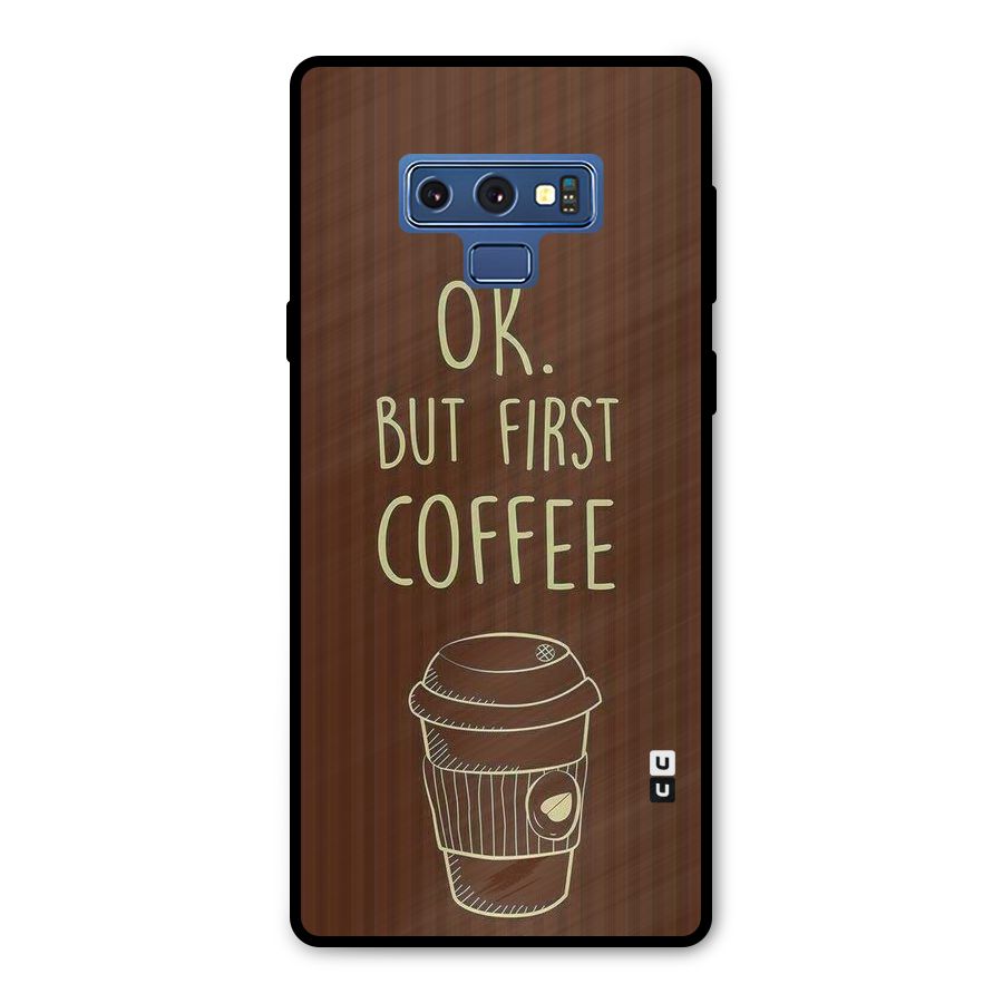 Coffee Stripes Metal Back Case for Galaxy Note 9