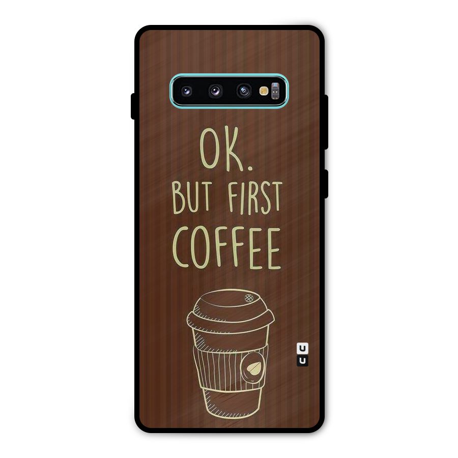 Coffee Stripes Metal Back Case for Galaxy S10 Plus