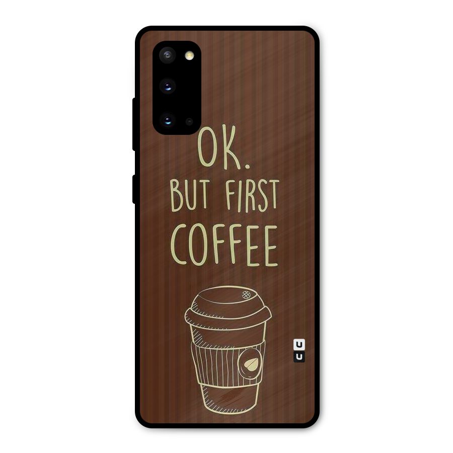Coffee Stripes Metal Back Case for Galaxy S20