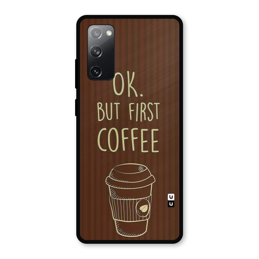 Coffee Stripes Metal Back Case for Galaxy S20 FE