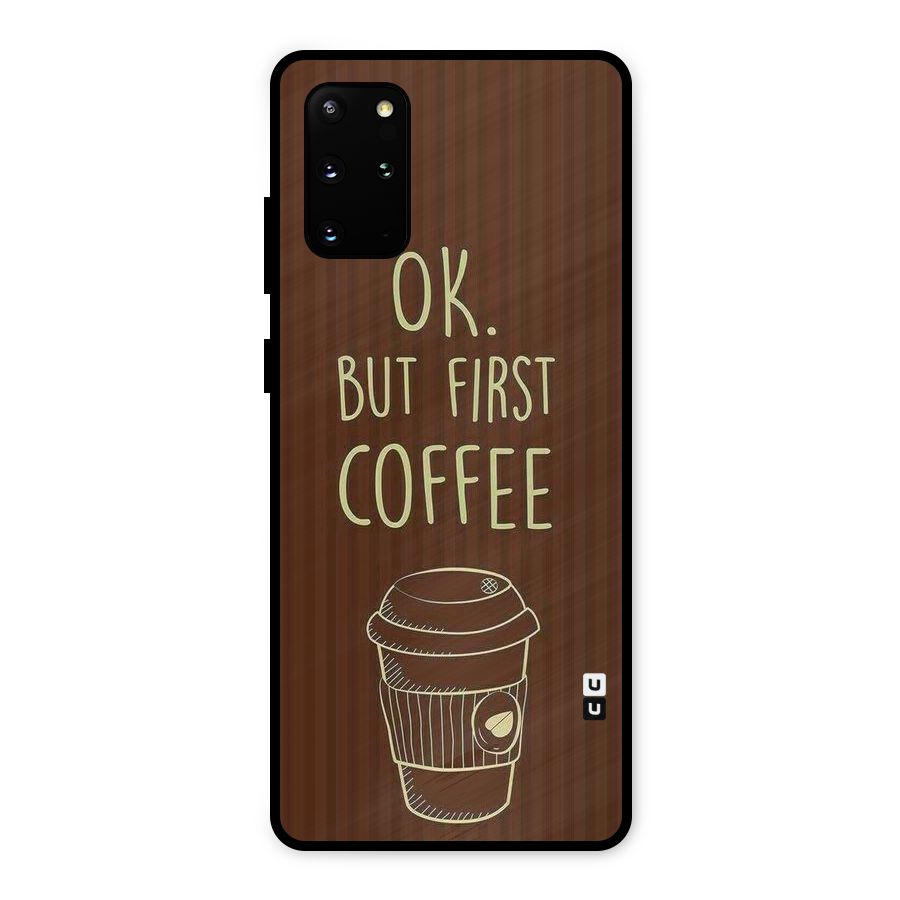 Coffee Stripes Metal Back Case for Galaxy S20 Plus
