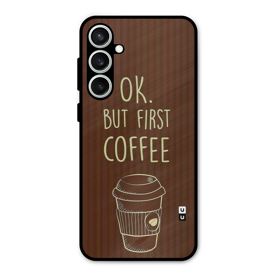 Coffee Stripes Metal Back Case for Galaxy S23 FE
