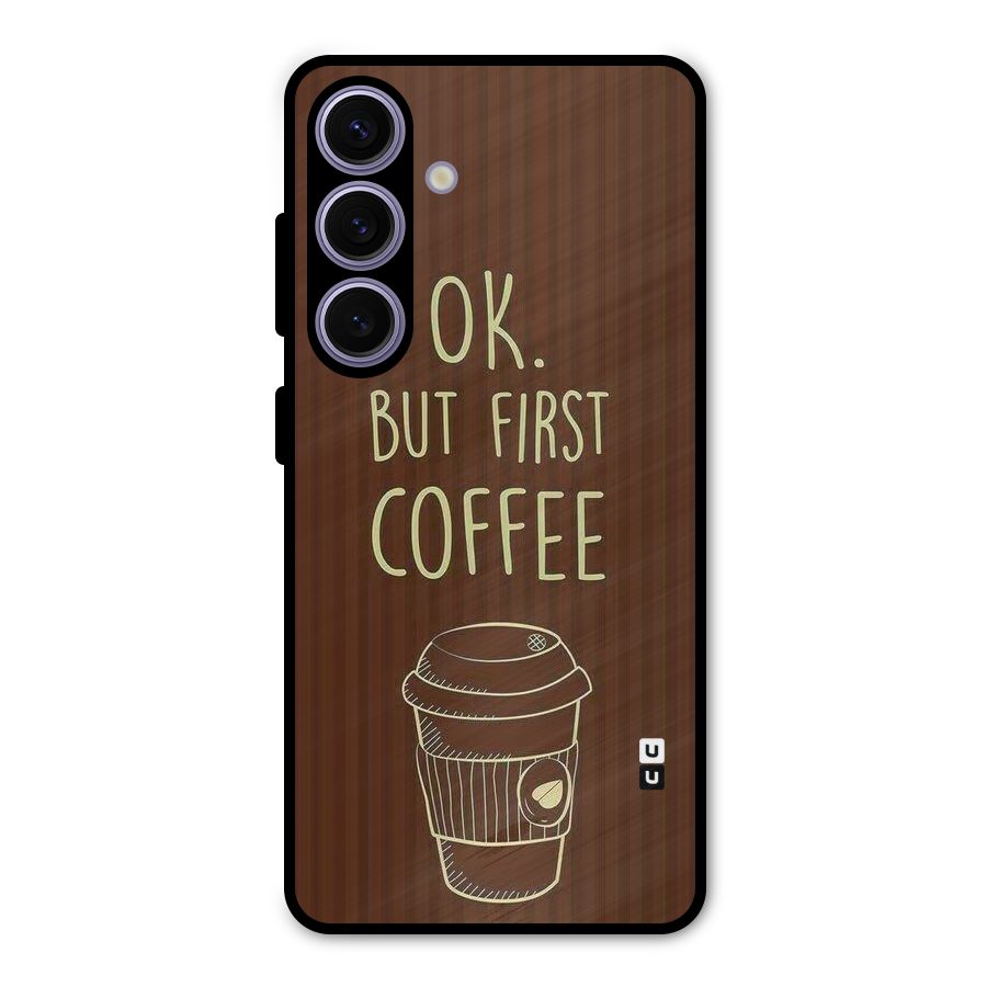 Coffee Stripes Metal Back Case for Galaxy S24