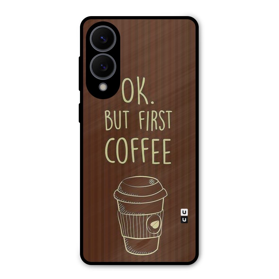 Coffee Stripes Metal Back Case for Galaxy S25 Edge