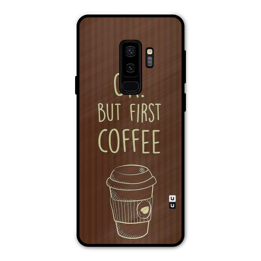 Coffee Stripes Metal Back Case for Galaxy S9 Plus