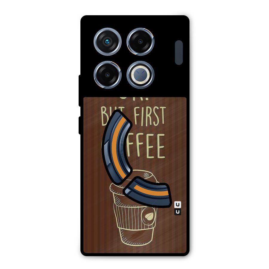 Coffee Stripes Metal Back Case for Infinix GT 20 Pro