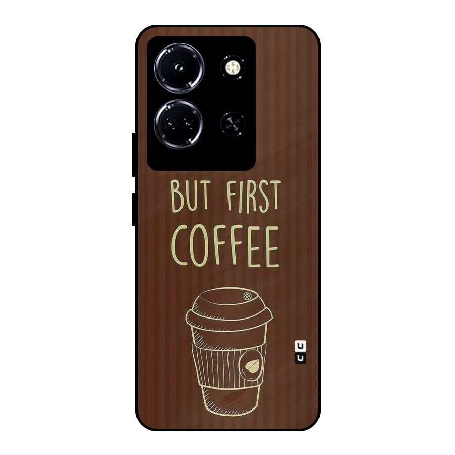 Coffee Stripes Metal Back Case for Infinix Note 30 5G
