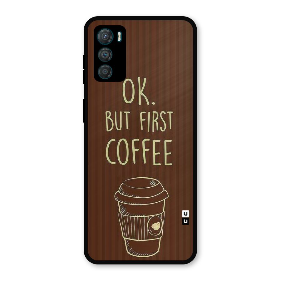 Coffee Stripes Metal Back Case for Moto G42