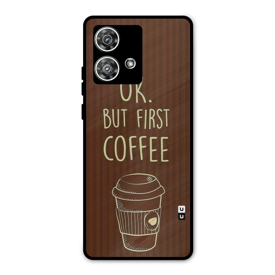 Coffee Stripes Metal Back Case for Motorola Edge 40 Neo