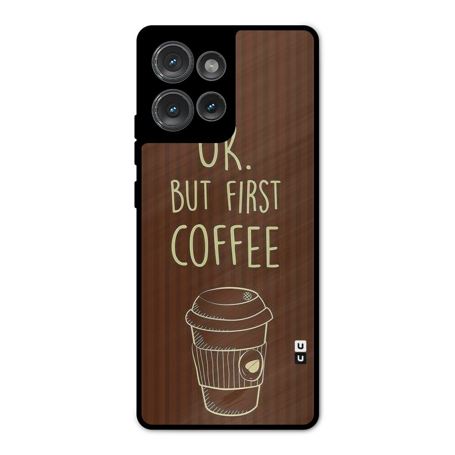 Coffee Stripes Metal Back Case for Motorola Edge 50