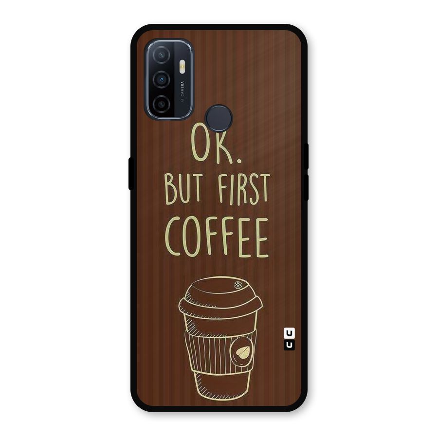 Coffee Stripes Metal Back Case for Oppo A53