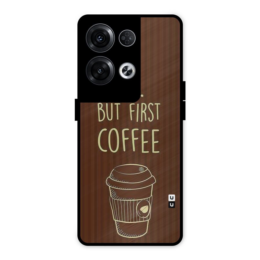 Coffee Stripes Metal Back Case for Oppo Reno8 Pro 5G