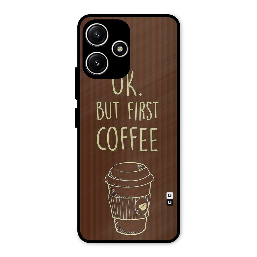 Coffee Stripes Metal Back Case for Poco M6 Pro