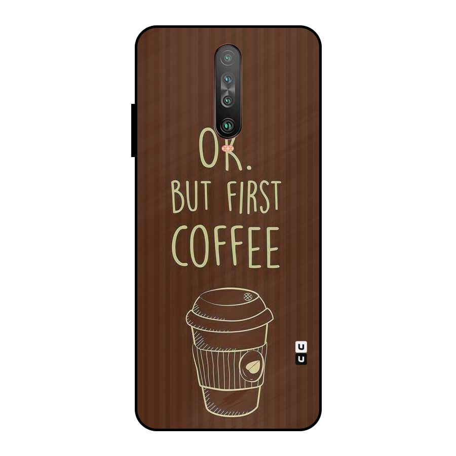Coffee Stripes Metal Back Case for Poco X2