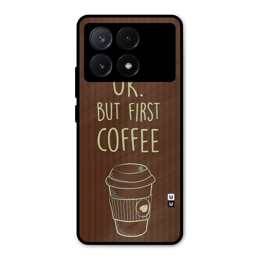 Coffee Stripes Metal Back Case for Poco X6 Pro