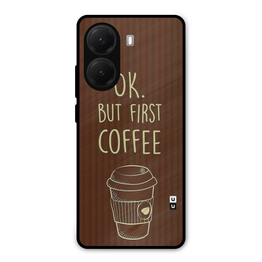 Coffee Stripes Metal Back Case for Poco X7 Pro