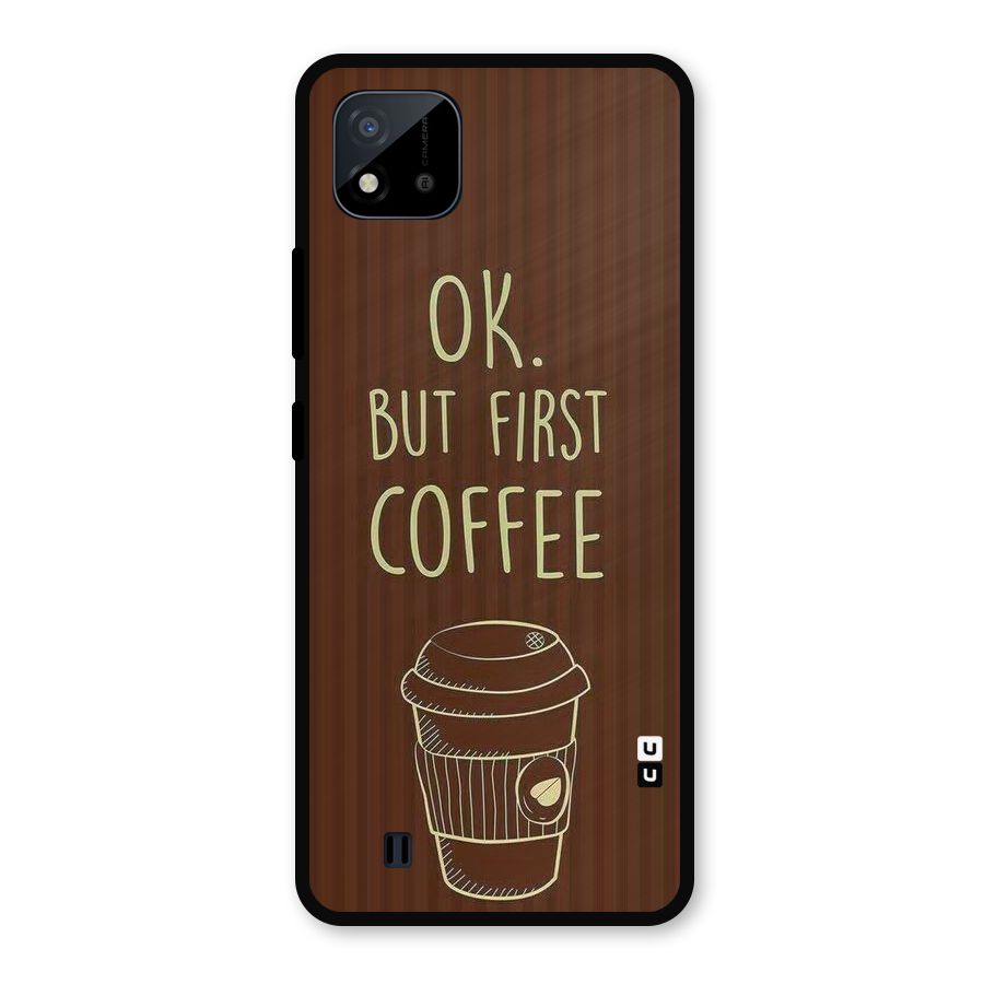 Coffee Stripes Metal Back Case for Realme C11 2021