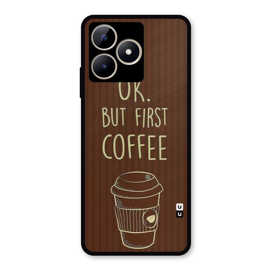 Coffee Stripes Metal Back Case for Realme C53