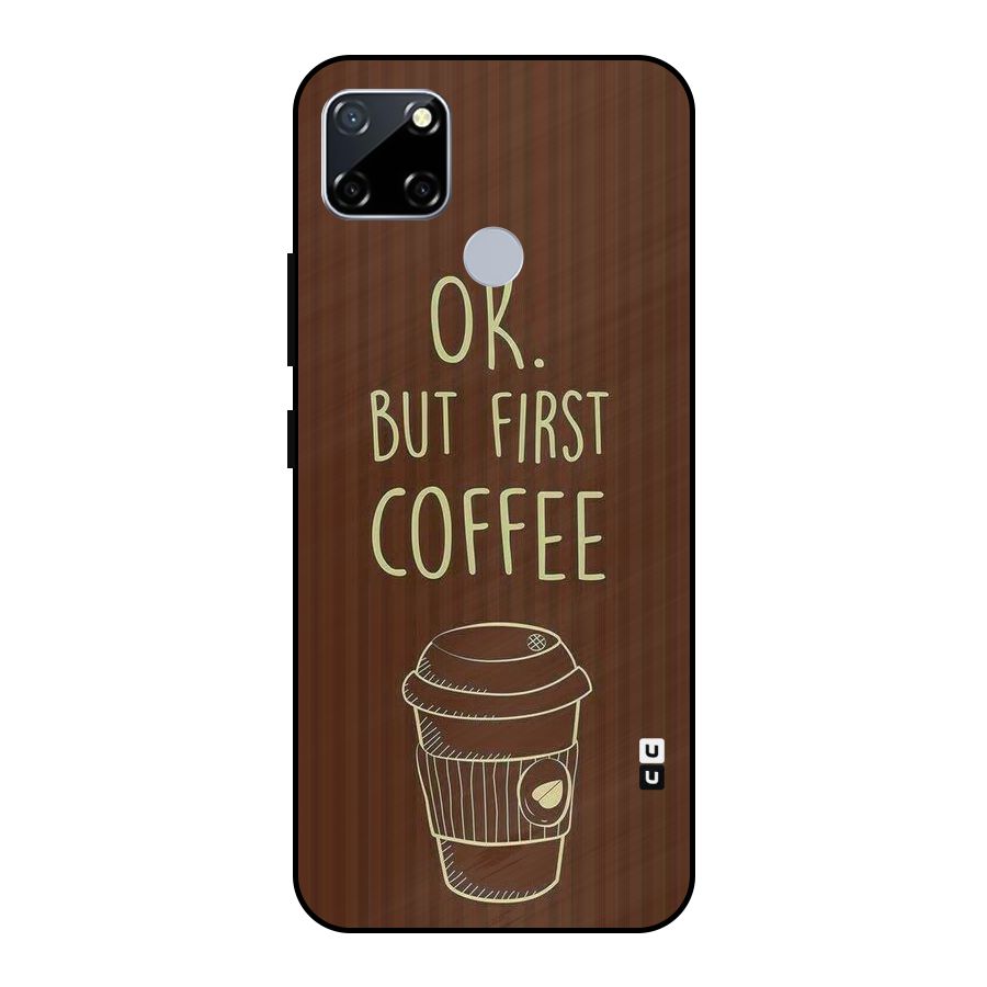 Coffee Stripes Metal Back Case for Realme Narzo 30A