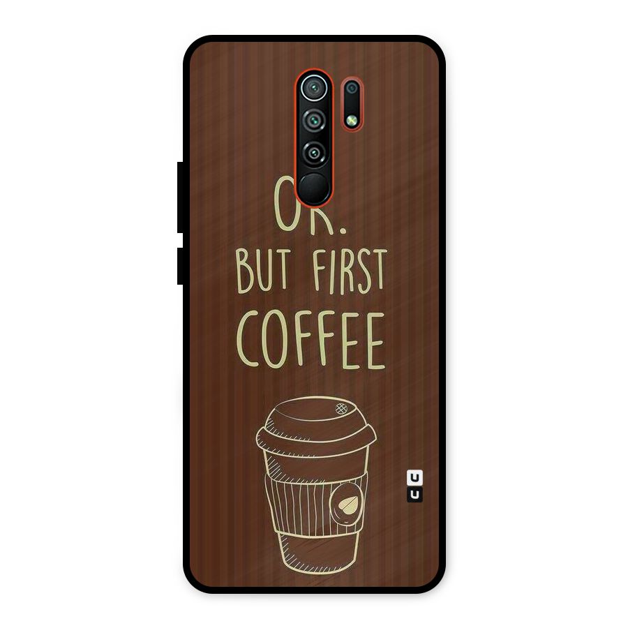 Coffee Stripes Metal Back Case for Redmi 9 Prime