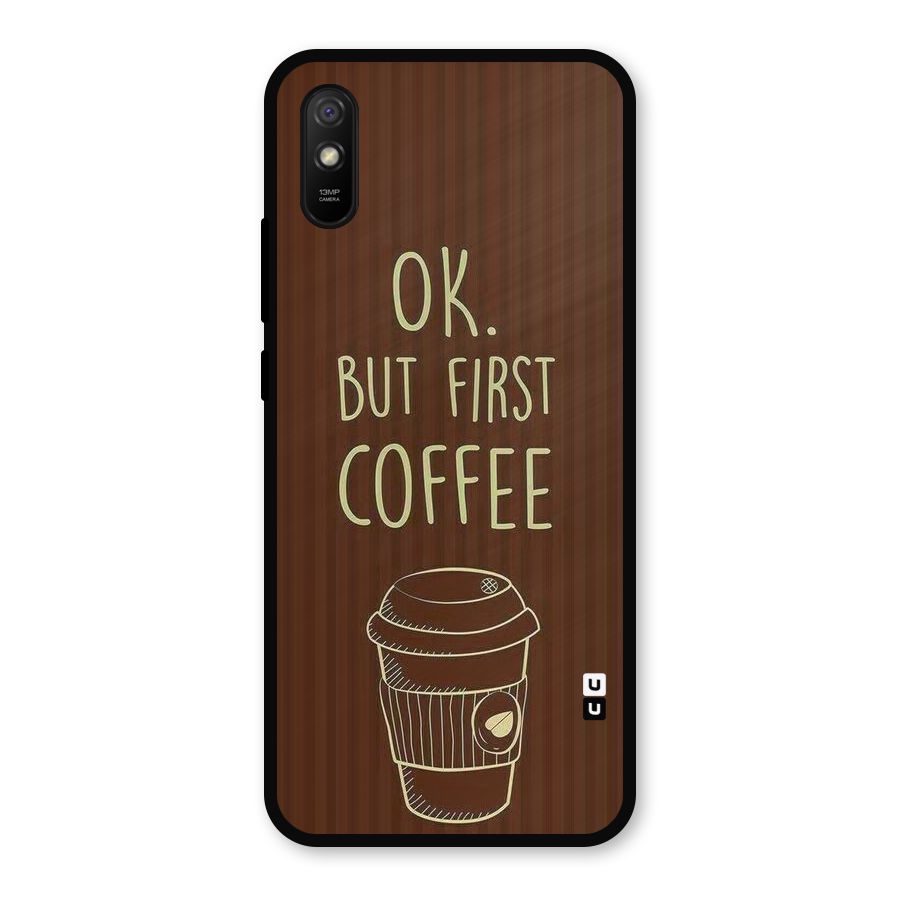 Coffee Stripes Metal Back Case for Redmi 9a
