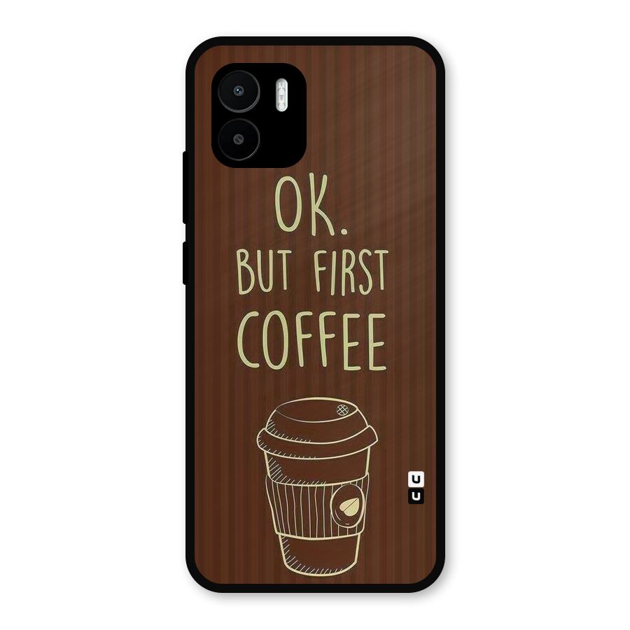Coffee Stripes Metal Back Case for Redmi A2