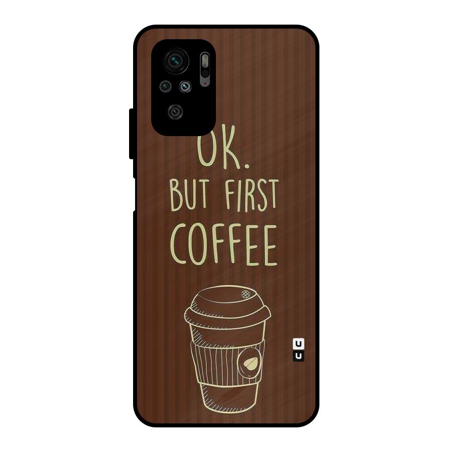 Coffee Stripes Metal Back Case for Redmi Note 10S