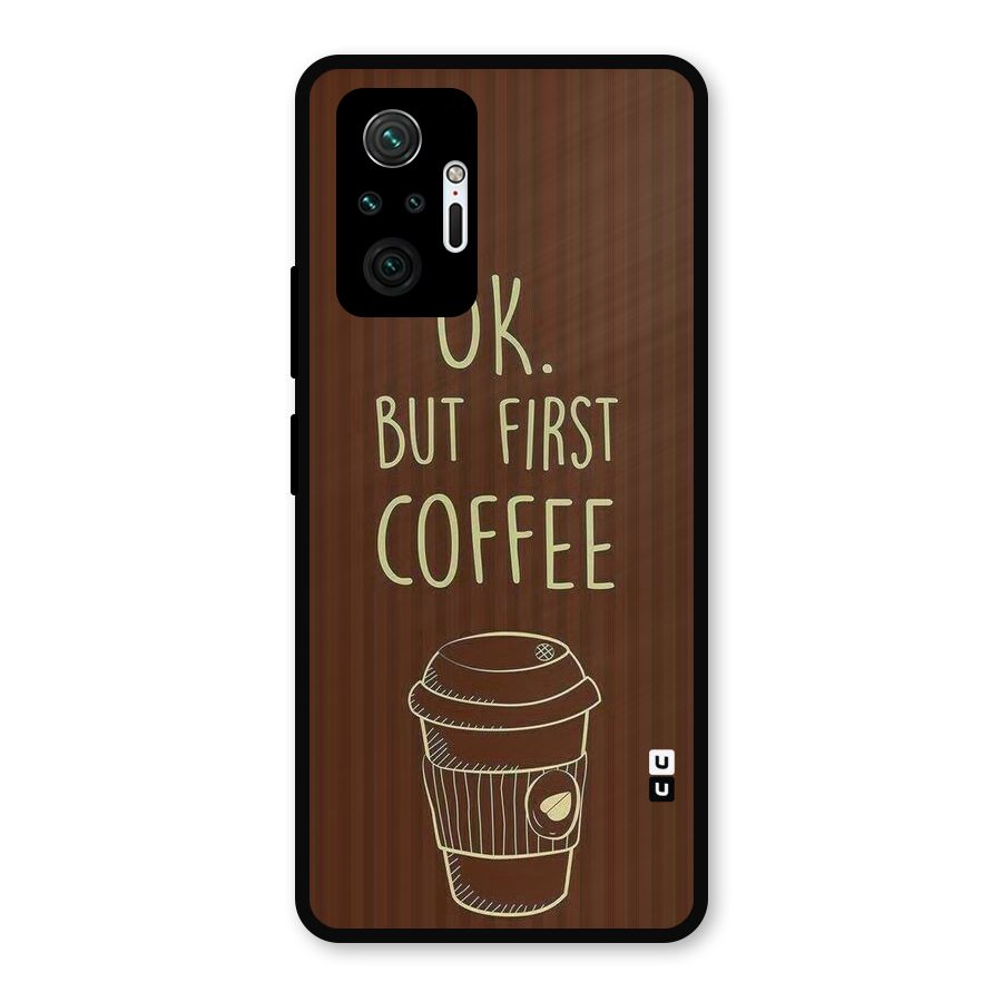 Coffee Stripes Metal Back Case for Redmi Note 10 Pro