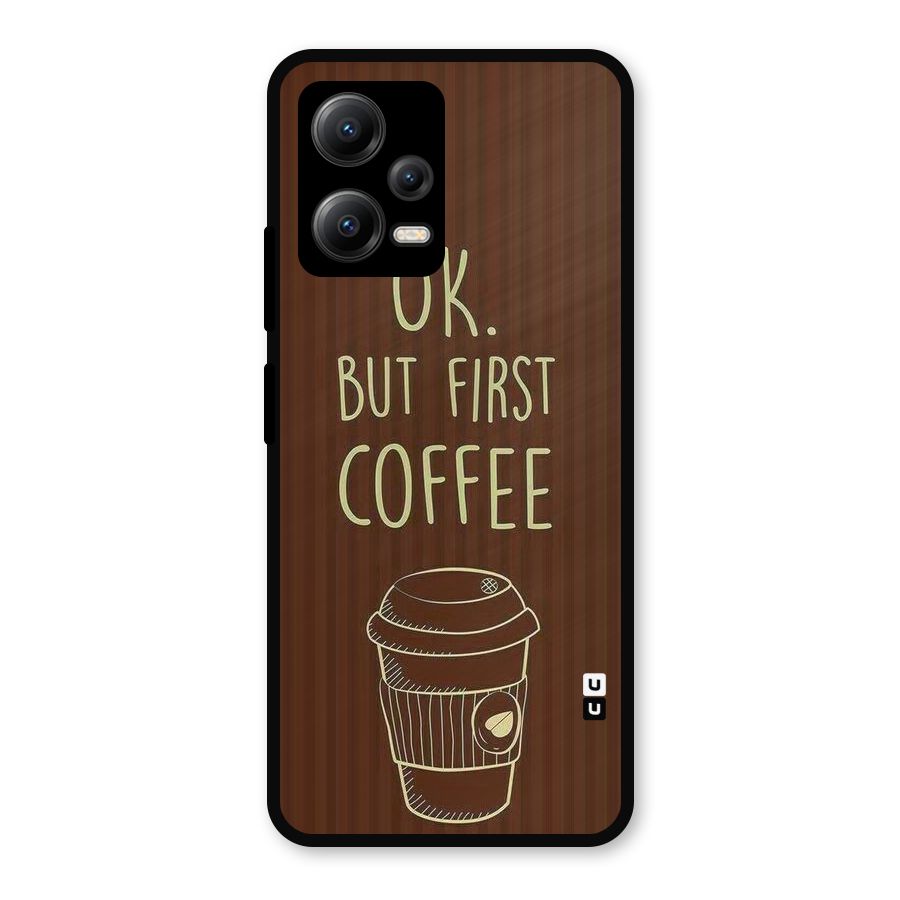 Coffee Stripes Metal Back Case for Redmi Note 12 5G