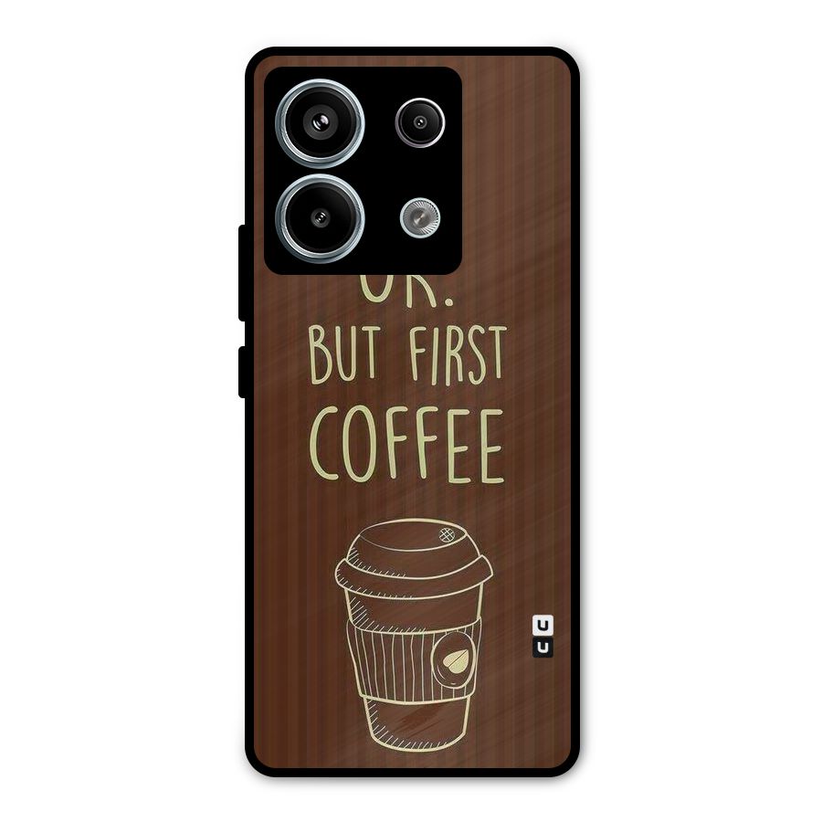 Coffee Stripes Metal Back Case for Redmi Note 13 Pro 5G