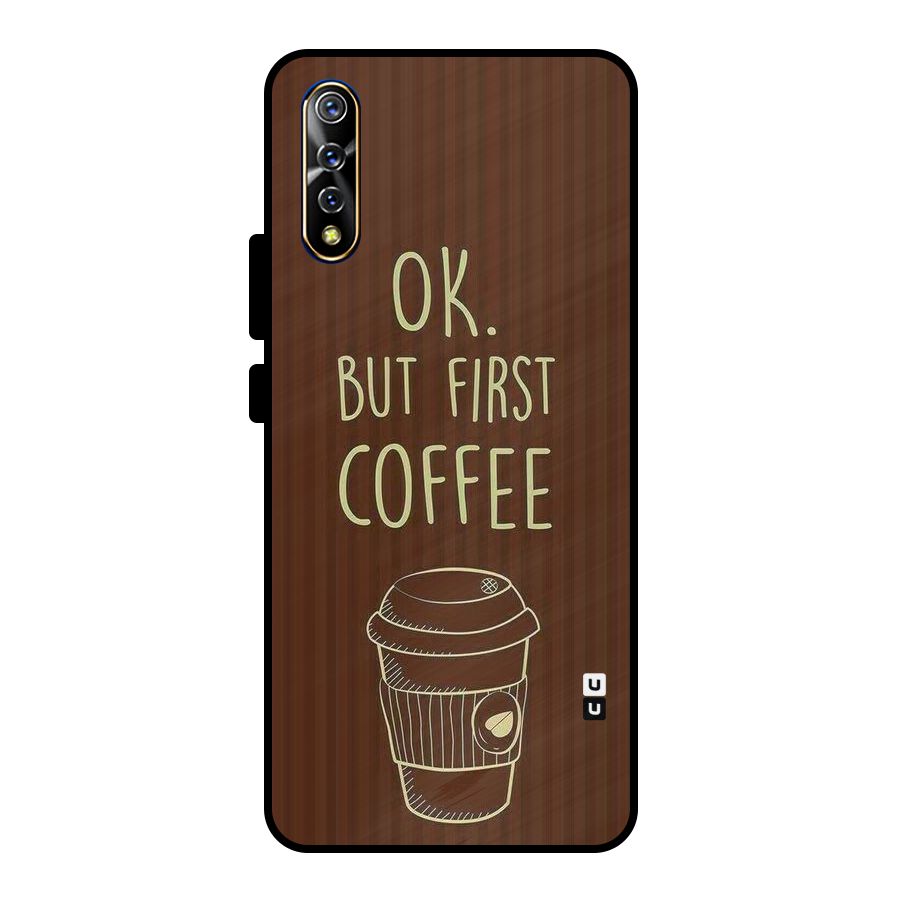 Coffee Stripes Metal Back Case for Vivo S1