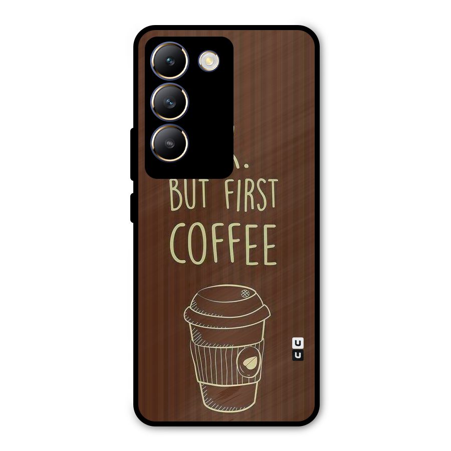 Coffee Stripes Metal Back Case for Vivo T3 5G
