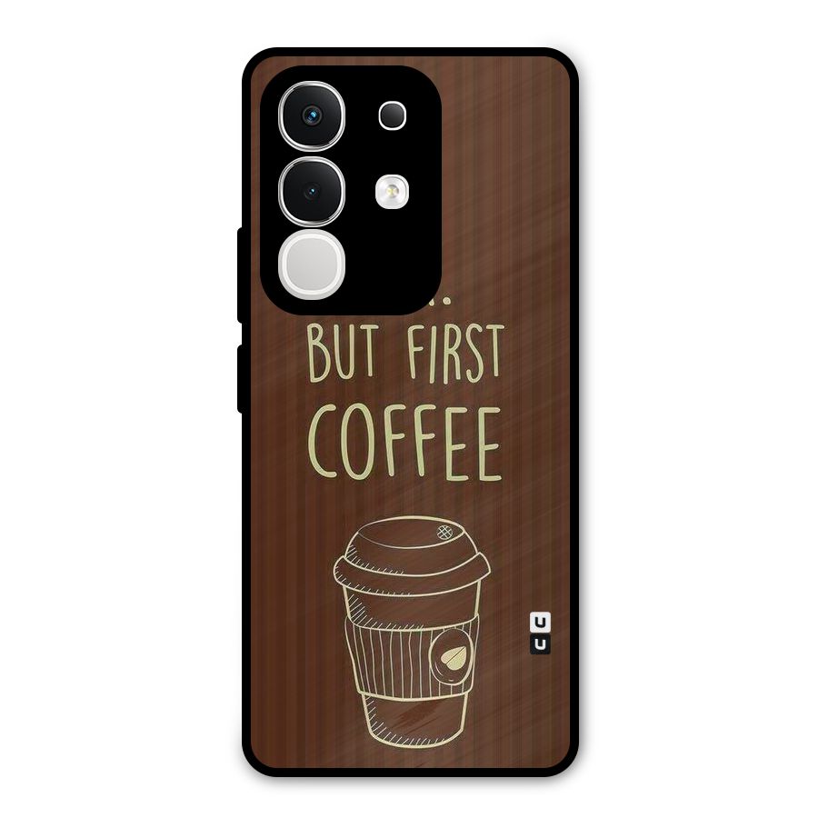 Coffee Stripes Metal Back Case for Vivo T4x