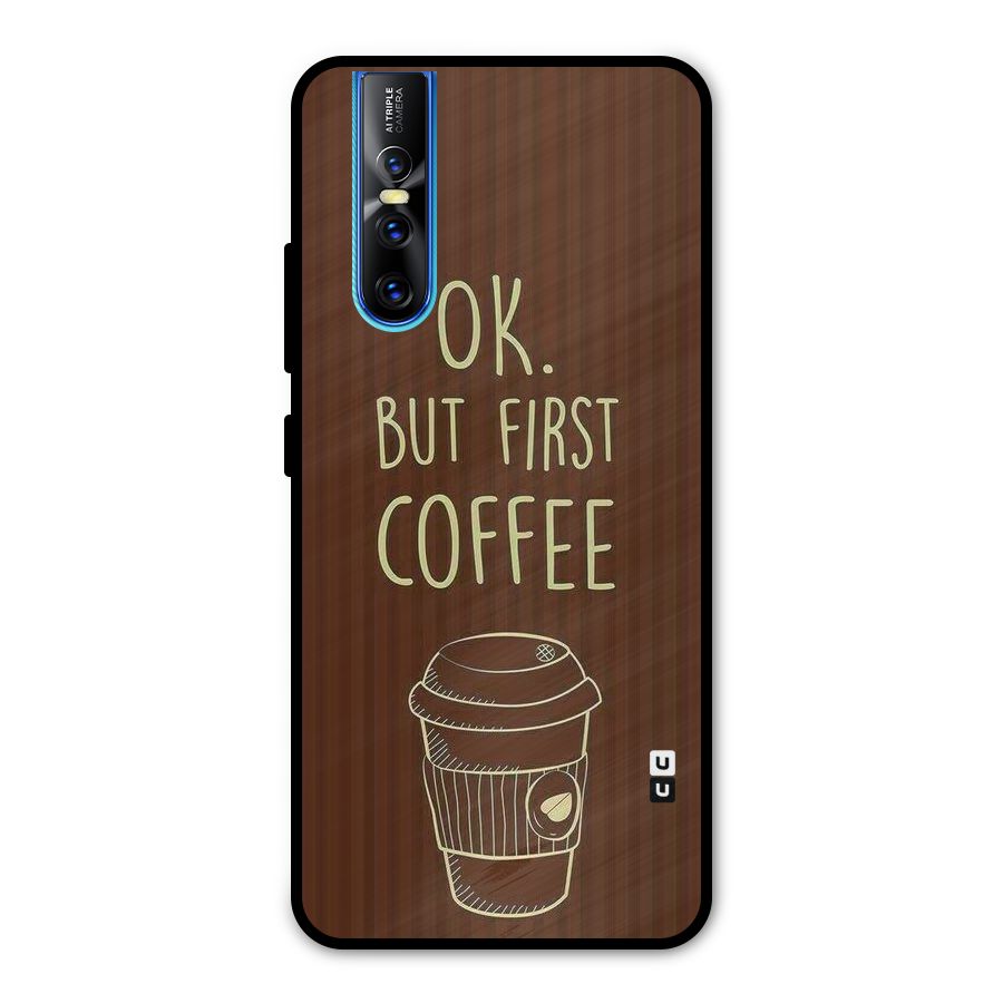 Coffee Stripes Metal Back Case for Vivo V15 Pro