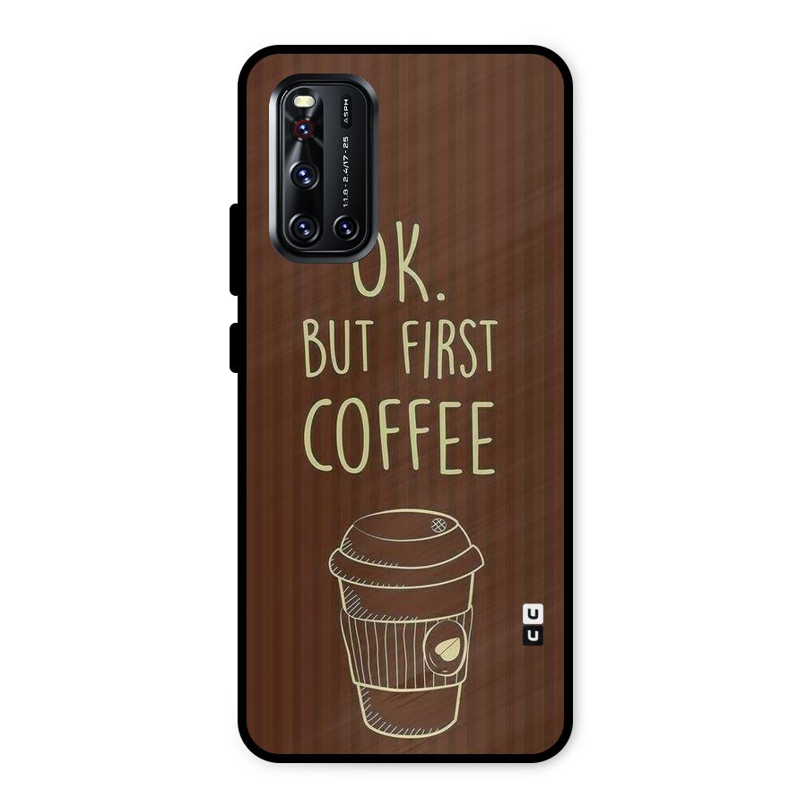 Coffee Stripes Metal Back Case for Vivo V19