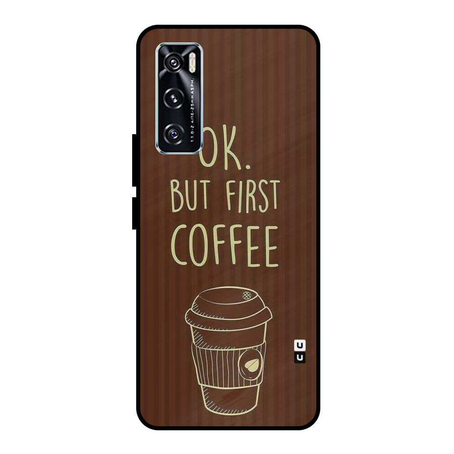 Coffee Stripes Metal Back Case for Vivo V20 SE