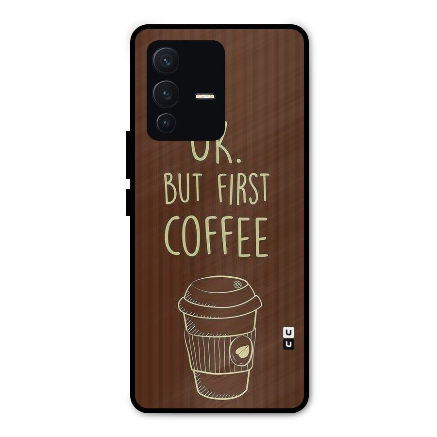 Coffee Stripes Metal Back Case for Vivo V23 Pro