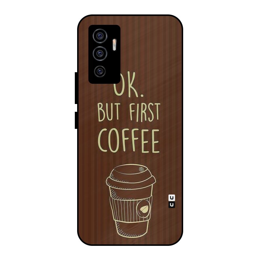 Coffee Stripes Metal Back Case for Vivo V23e