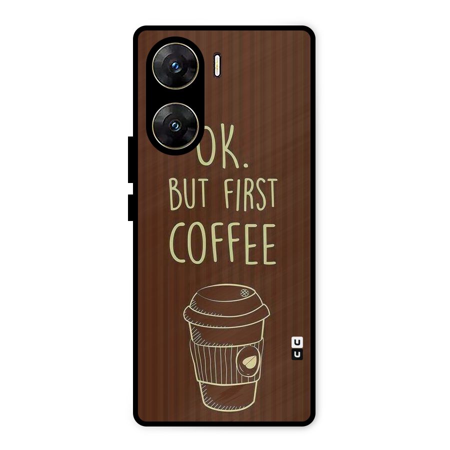 Coffee Stripes Metal Back Case for Vivo V29e