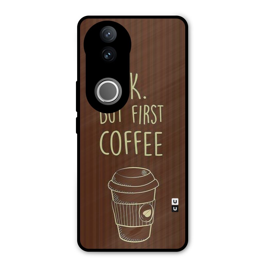 Coffee Stripes Metal Back Case for Vivo V50