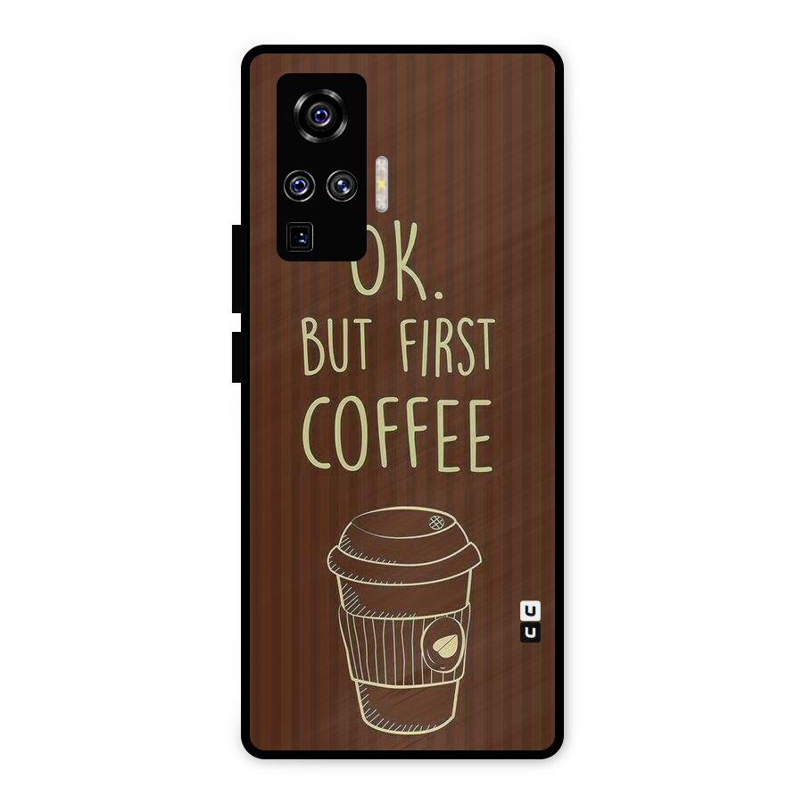 Coffee Stripes Metal Back Case for Vivo X50 Pro