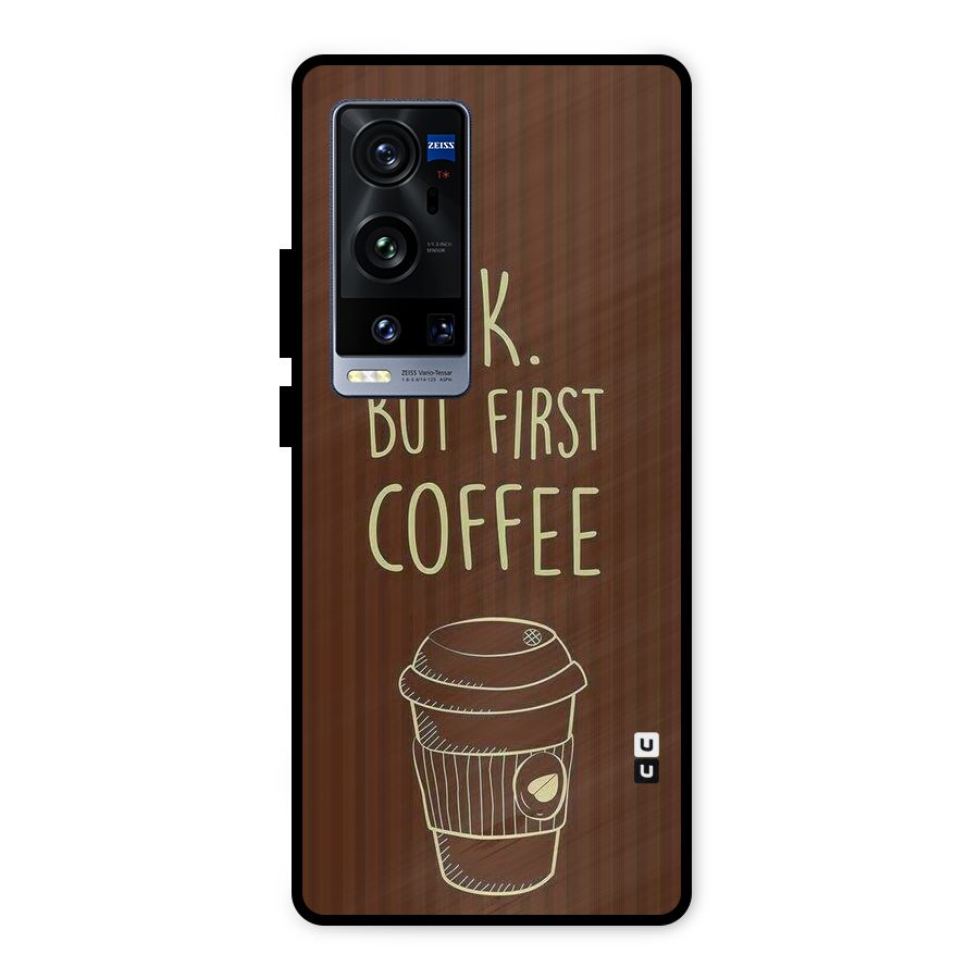 Coffee Stripes Metal Back Case for Vivo X60 Pro Plus