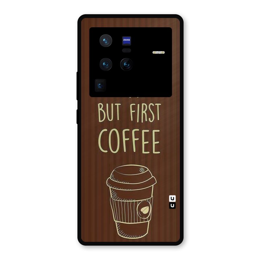 Coffee Stripes Metal Back Case for Vivo X80 Pro